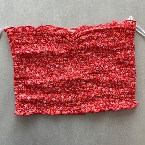 Aerie Red Floral Tube Top